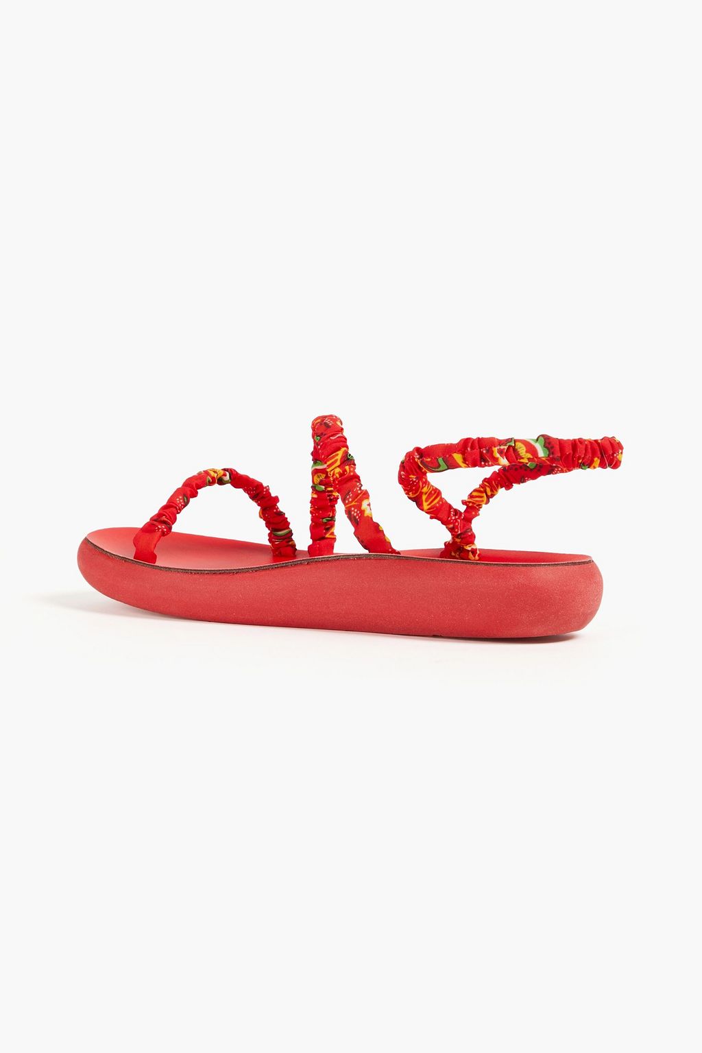 ANCIENT GREEK SANDALS صندل "الفتيريا" من نسيج محبوك بنعل سميك مزين بطبعات