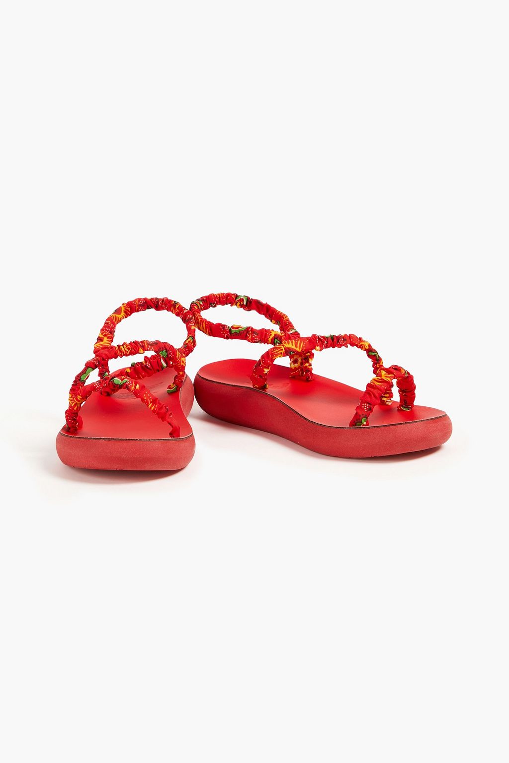 ANCIENT GREEK SANDALS صندل "الفتيريا" من نسيج محبوك بنعل سميك مزين بطبعات