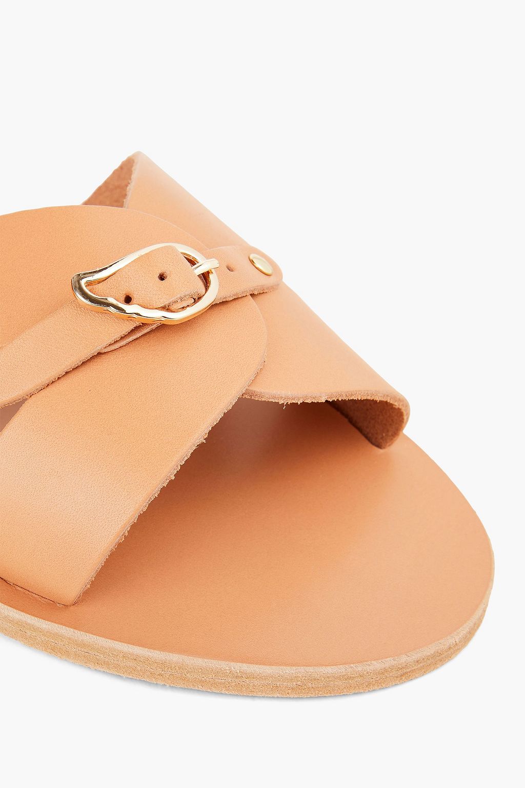 ANCIENT GREEK SANDALS Ana metallic leather slides