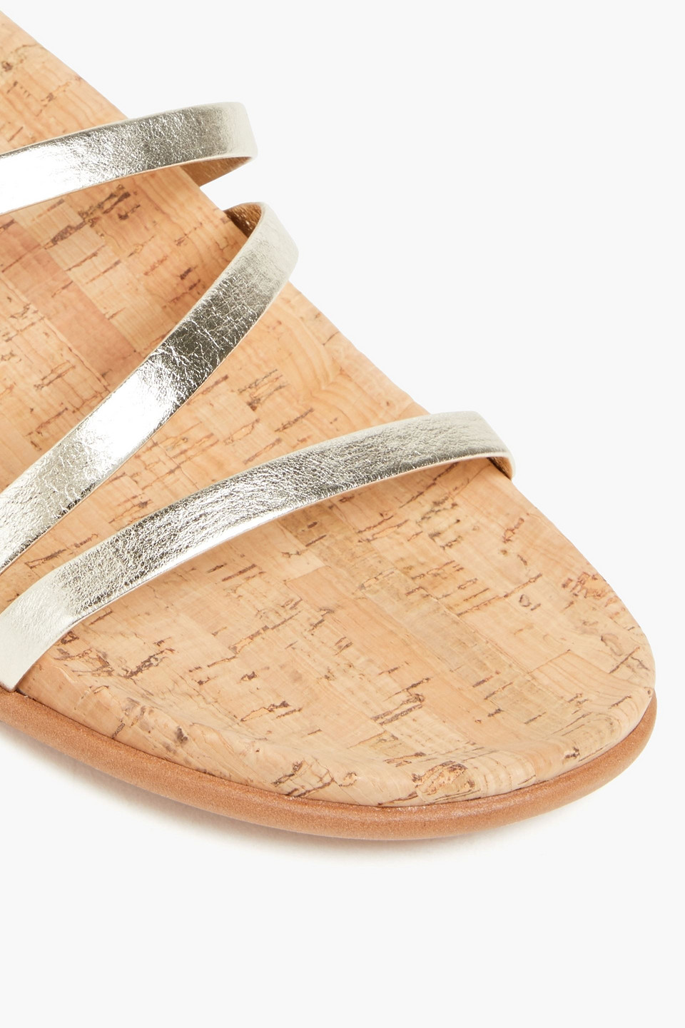 Ancient Greek Sandals Aspasia Metallic Leather Sandals In Platinum