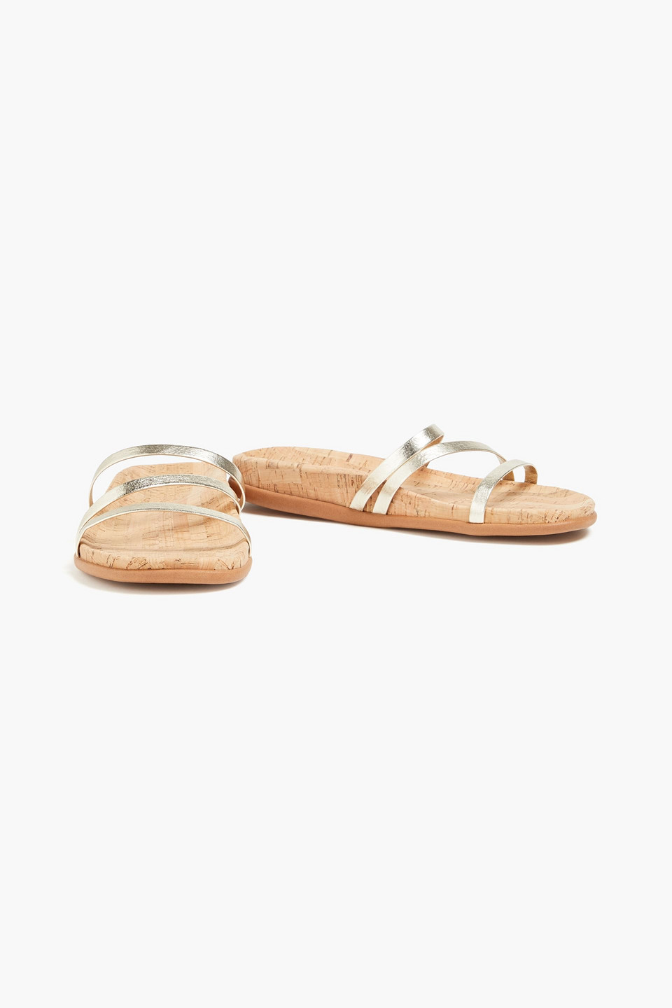 Ancient Greek Sandals Aspasia Metallic Leather Sandals In Platinum