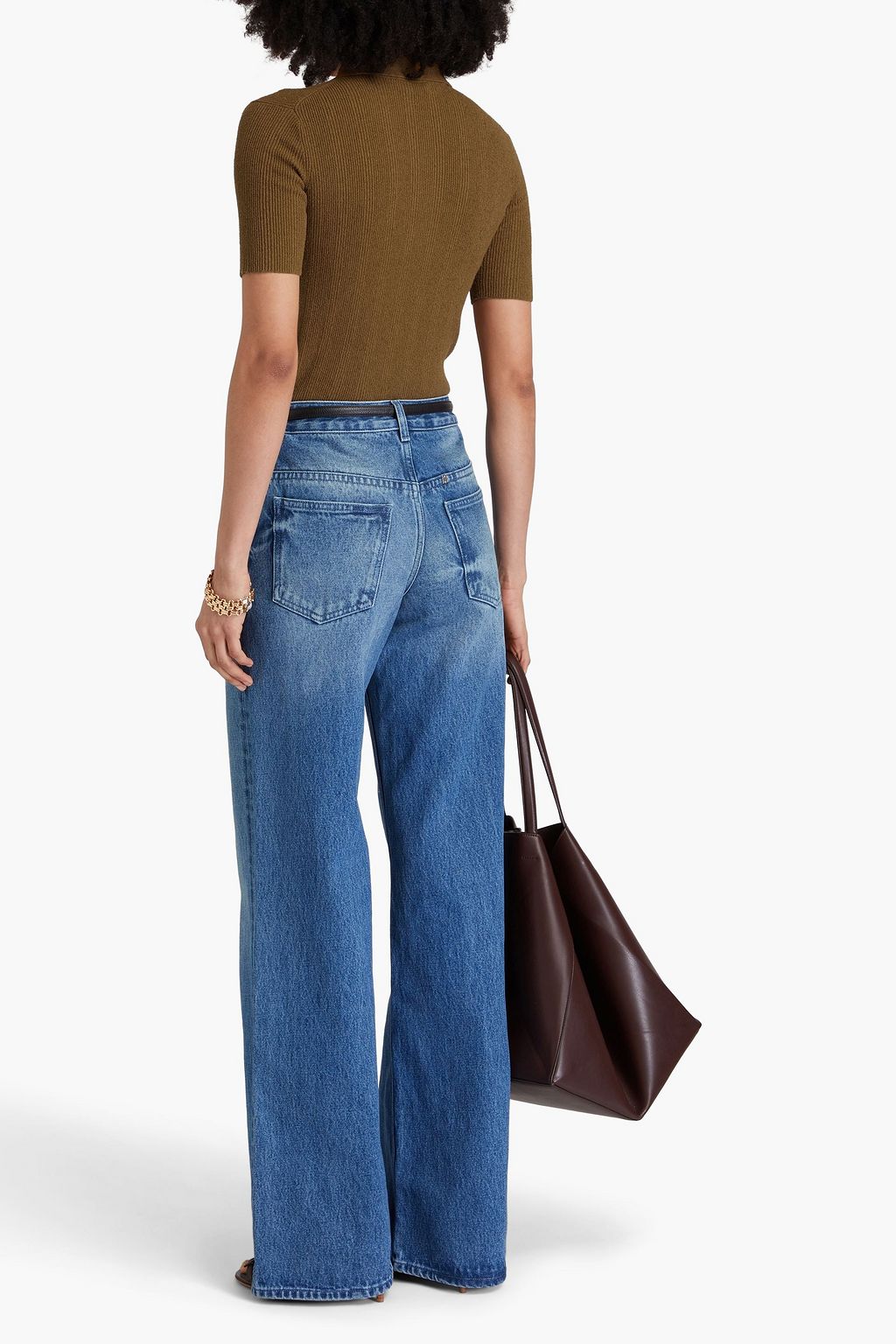 NANUSHKA Elani ribbed cotton-blend polo shirt