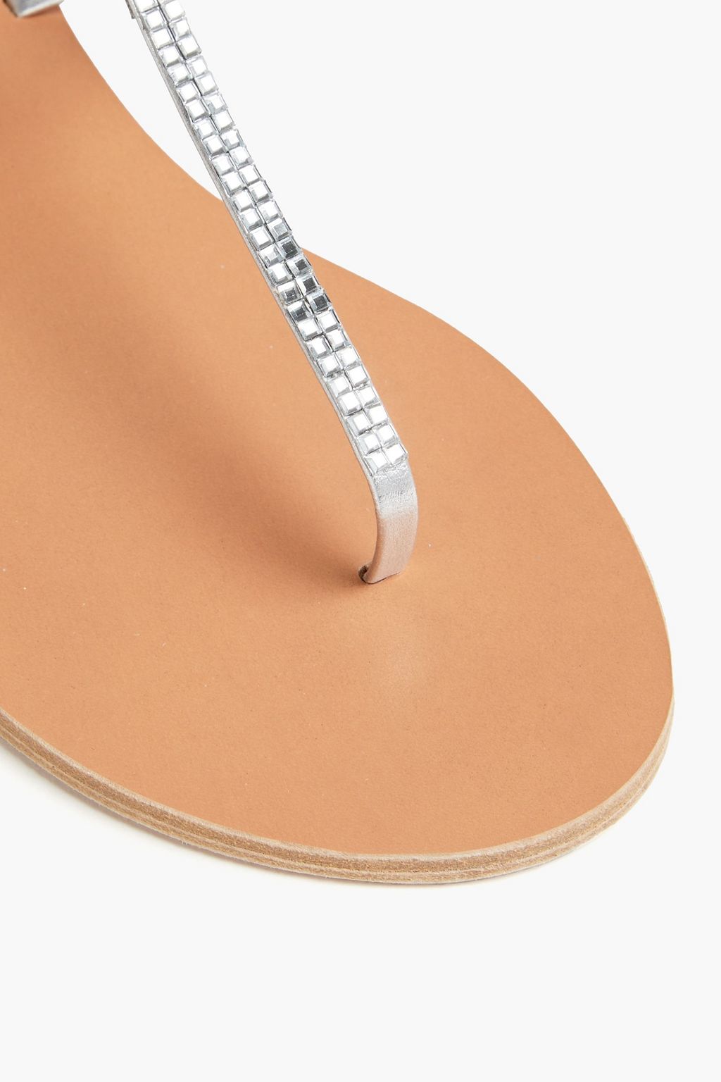 ANCIENT GREEK SANDALS صندل "كاترينا" من الجلد مزود بحزام خلفي ومزين بالكريستال