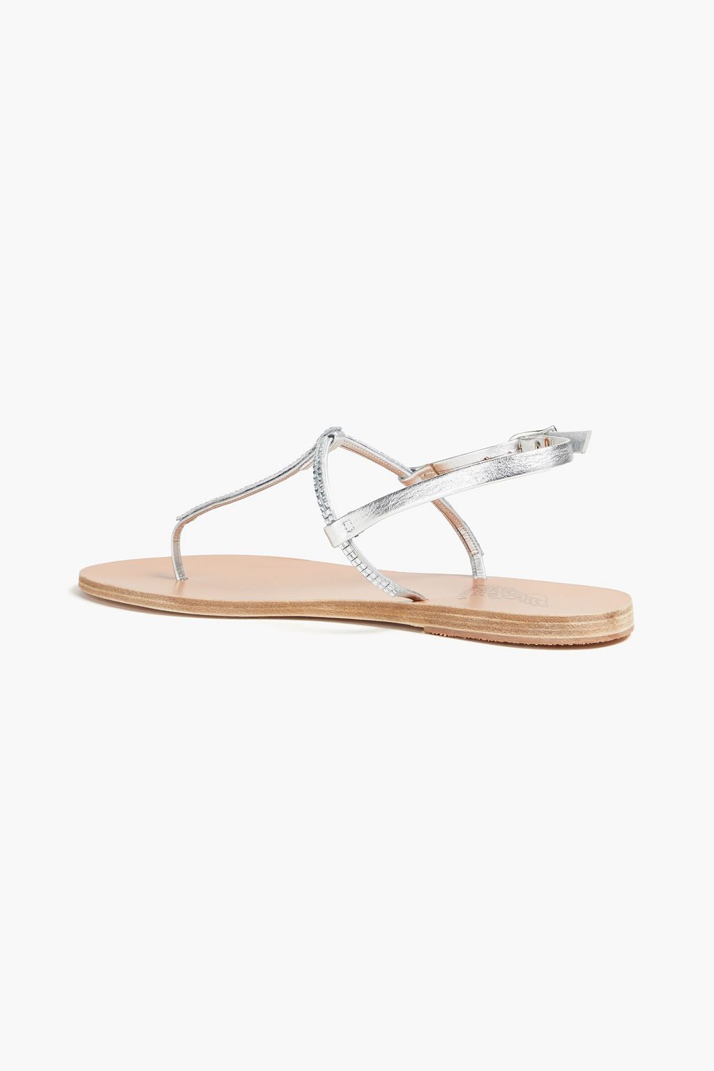 ANCIENT GREEK SANDALS صندل "كاترينا" من الجلد مزود بحزام خلفي ومزين بالكريستال