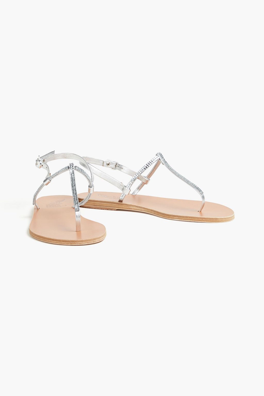 ANCIENT GREEK SANDALS صندل "كاترينا" من الجلد مزود بحزام خلفي ومزين بالكريستال