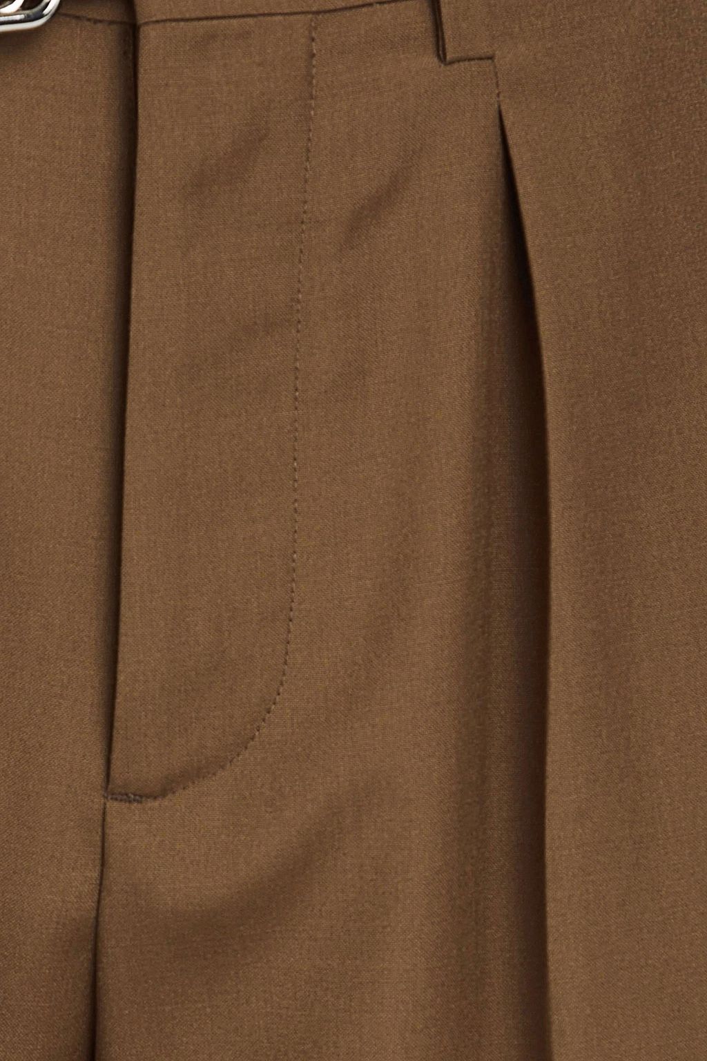NANUSHKA Bento belted pleated grain de poudre pants