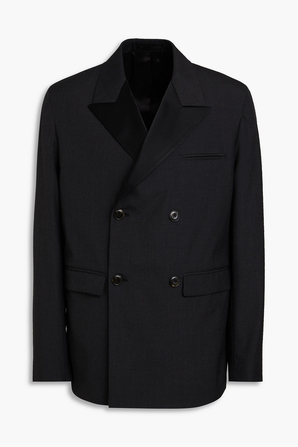 Nanushka Double-breasted Suit Jacket In Charcoal