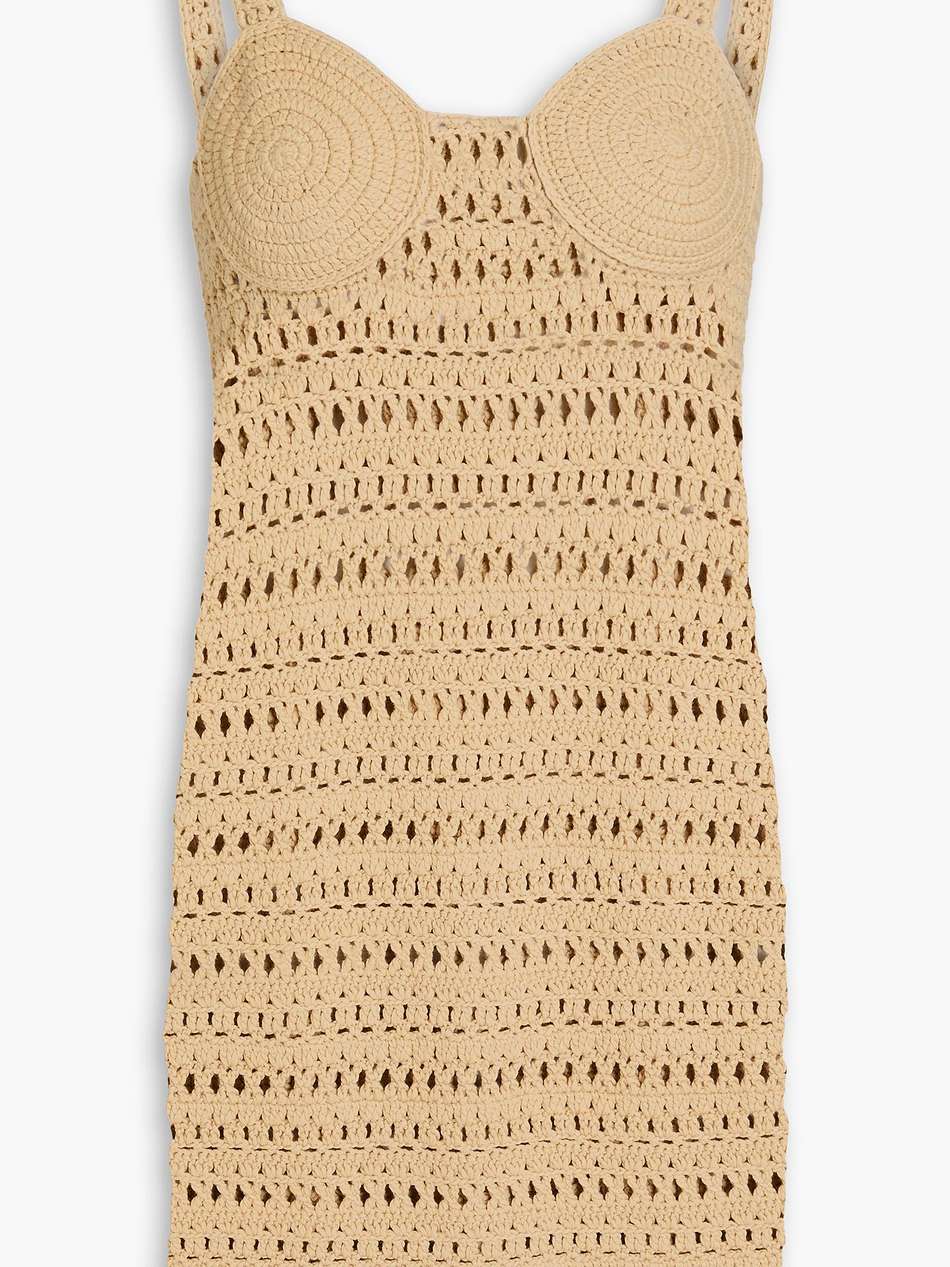 maressa crocheted cotton-blend mini dress