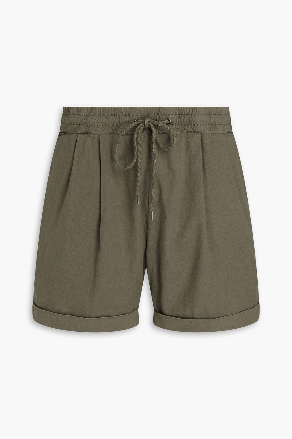 James Perse Pleated Linen-blend Shorts In Blue | ModeSens