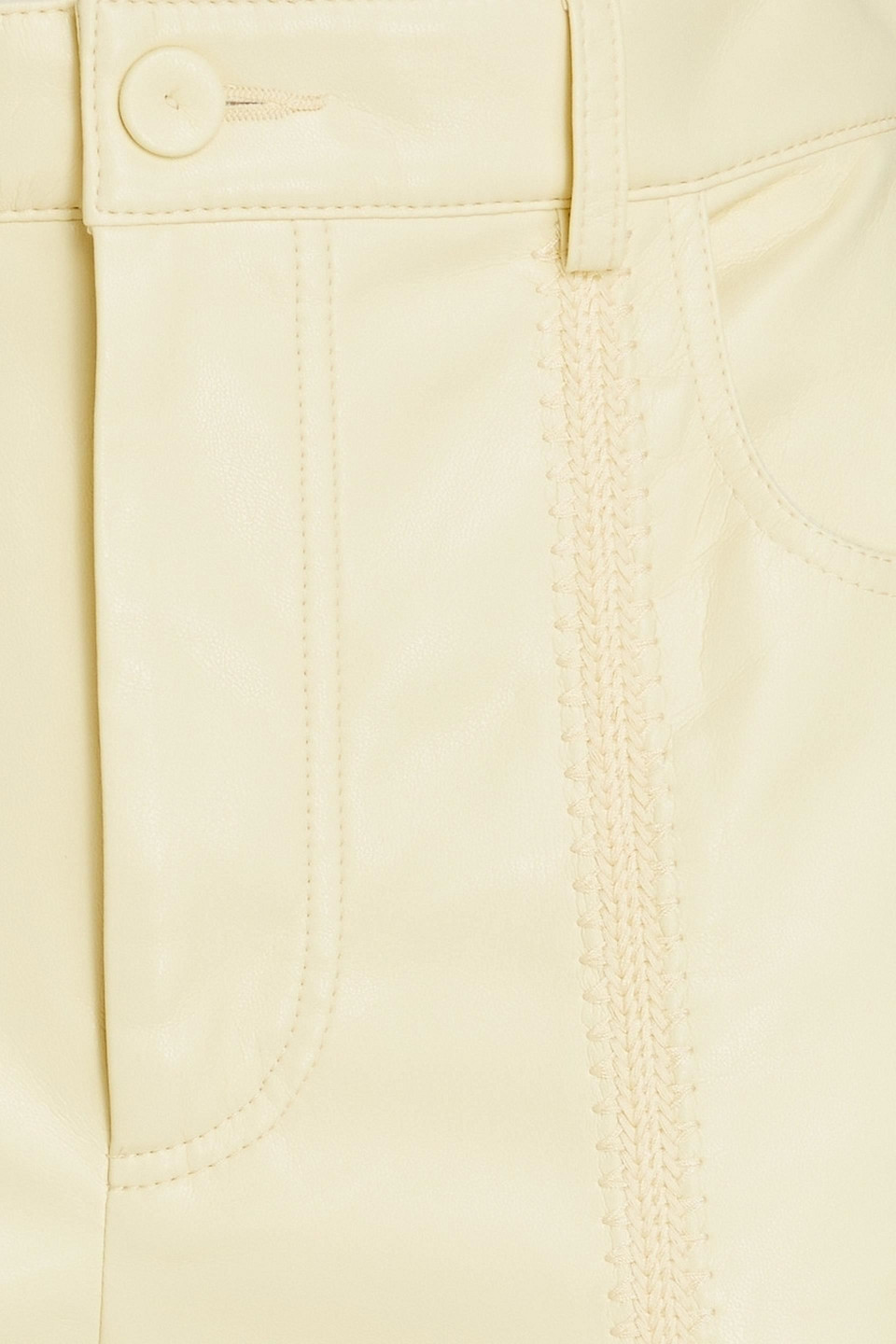 Shop Nanushka Jesca Crochet-trimmed Okobor™ Kick-flare Pants In Pastel Yellow