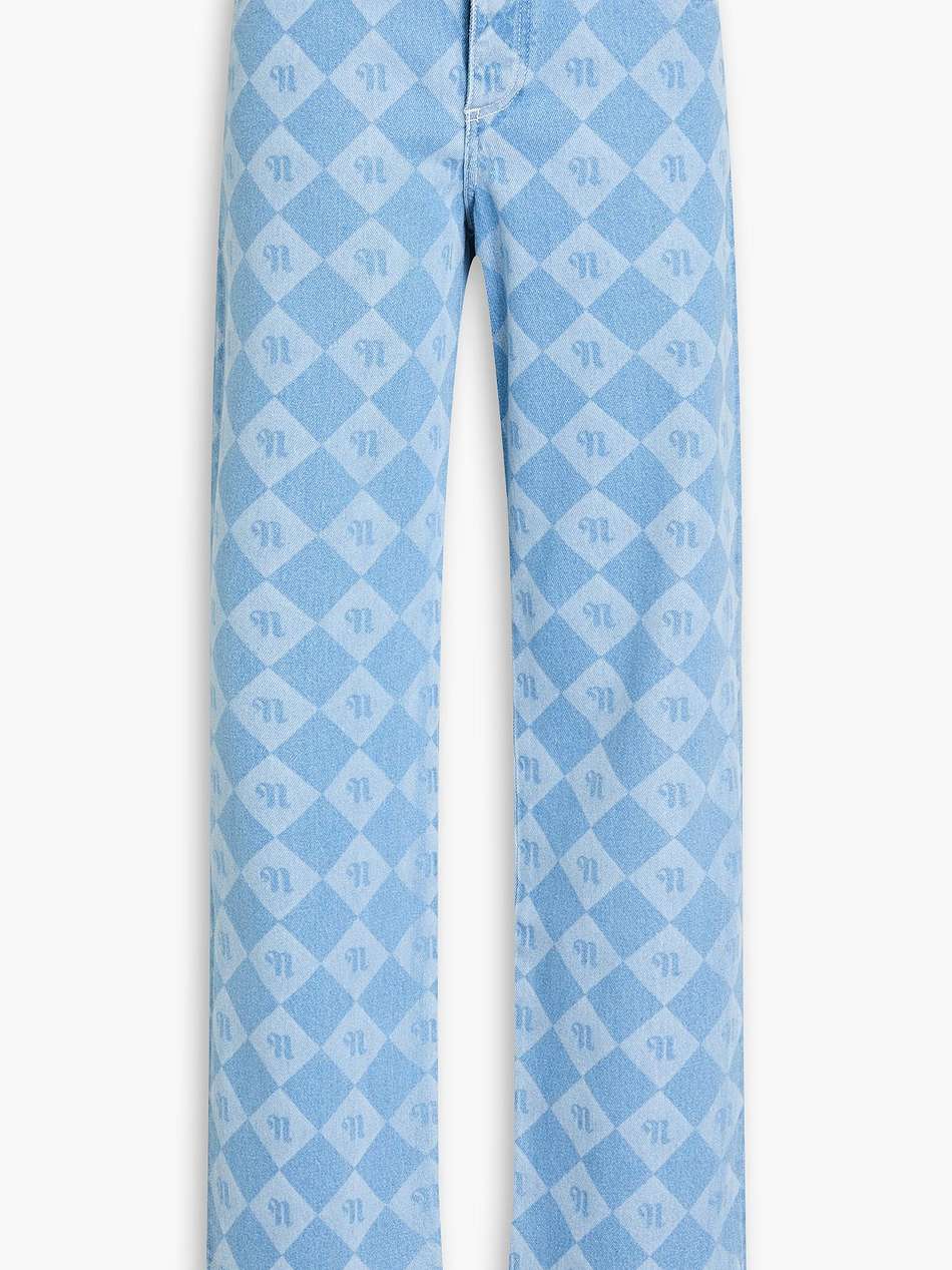 maeson logo-print high-rise straight-leg jeans