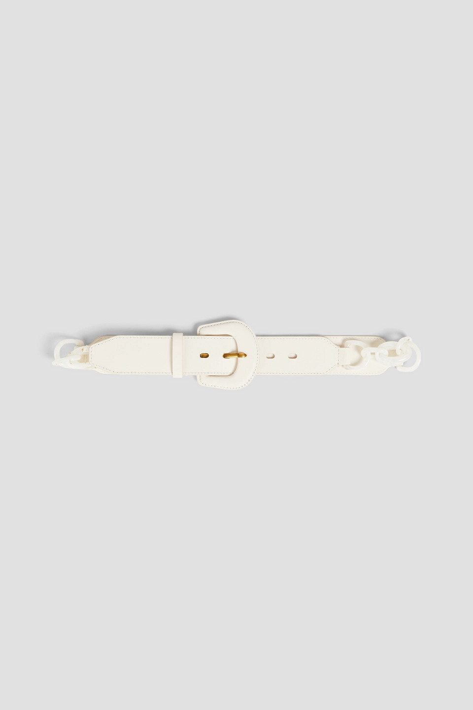 Zimmermann Chain-embellished Leather Belt In White