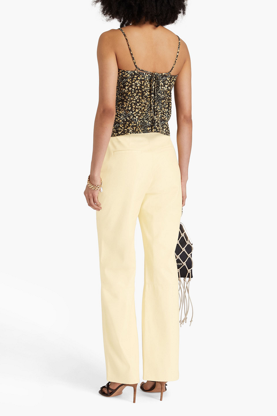 Shop Nanushka Maerle Okobor™ Straight-leg Pants In Pastel Yellow