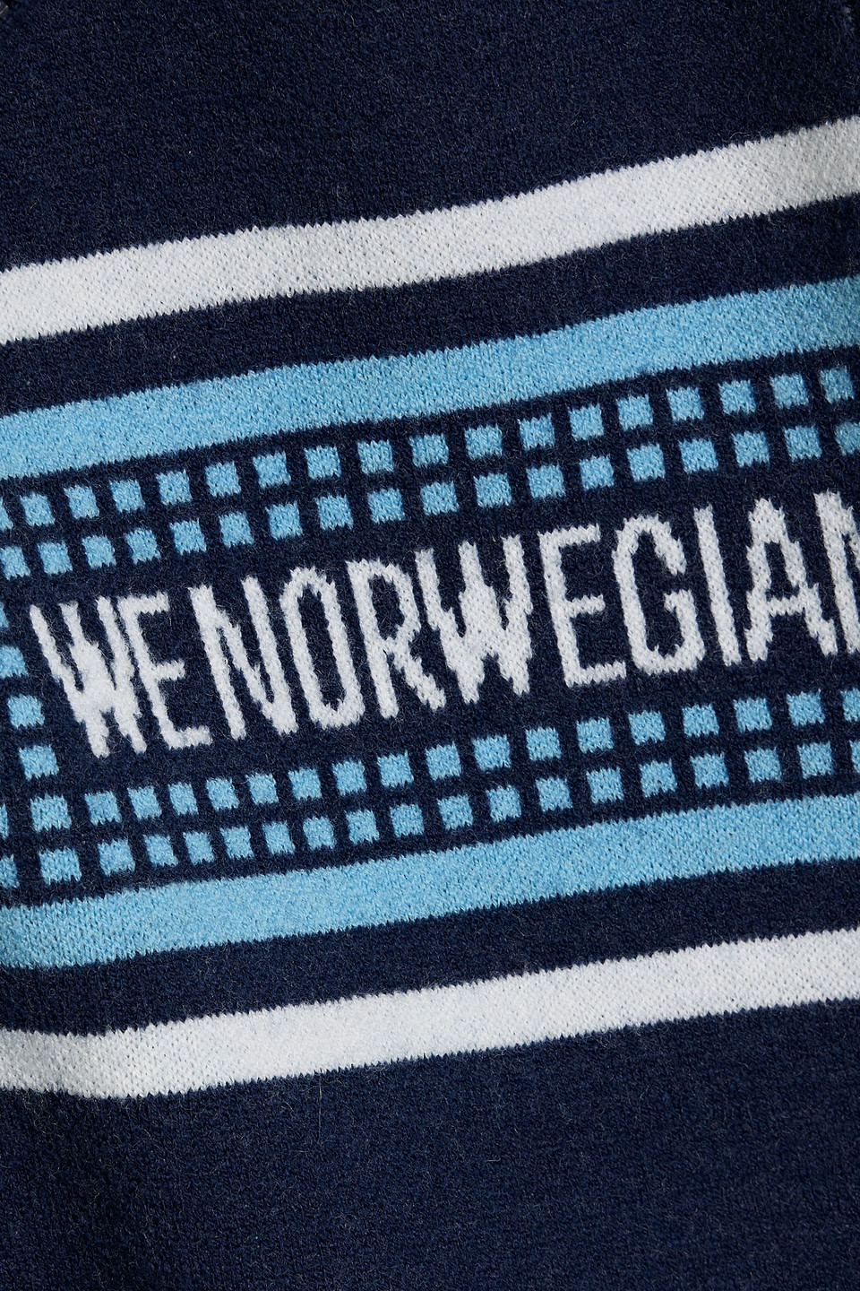 We Norwegians Stryn Jacquard-knit Merino Wool-blend Half-zip Sweater In Blue