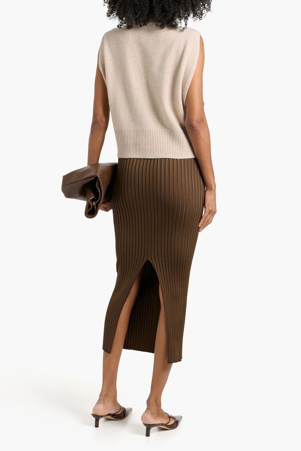 We Norwegians Geilo Merino Wool Turtleneck Vest In Neutral