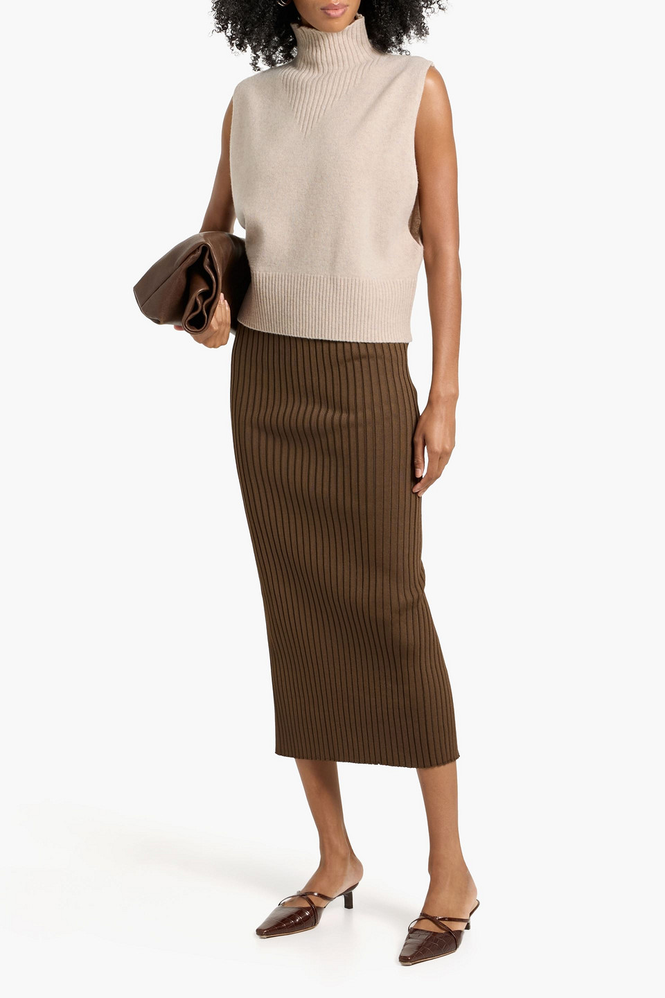 We Norwegians Geilo Merino Wool Turtleneck Vest In Neutral