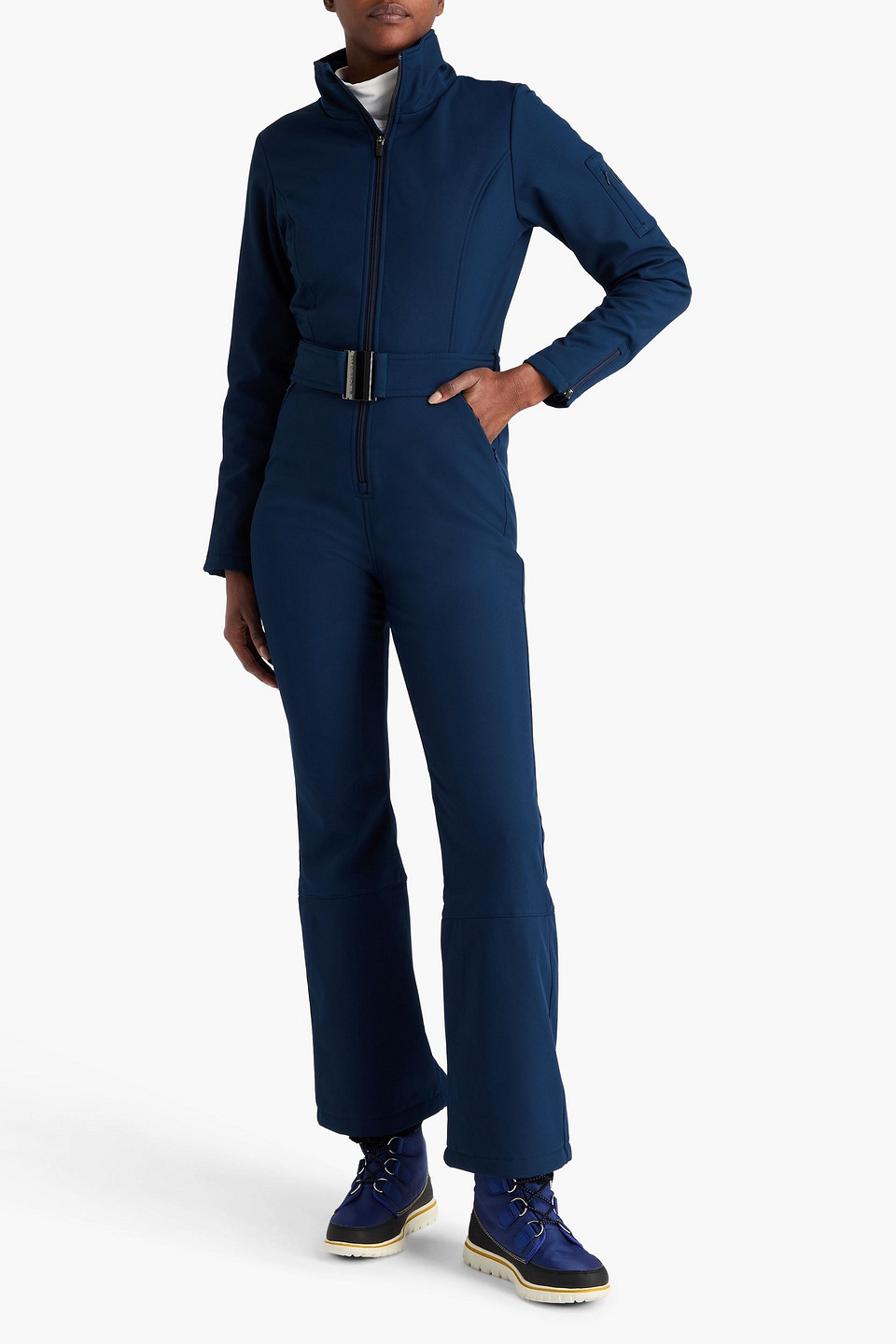 We Norwegians Tyin Belted Softshell Ski Suit In Blue
