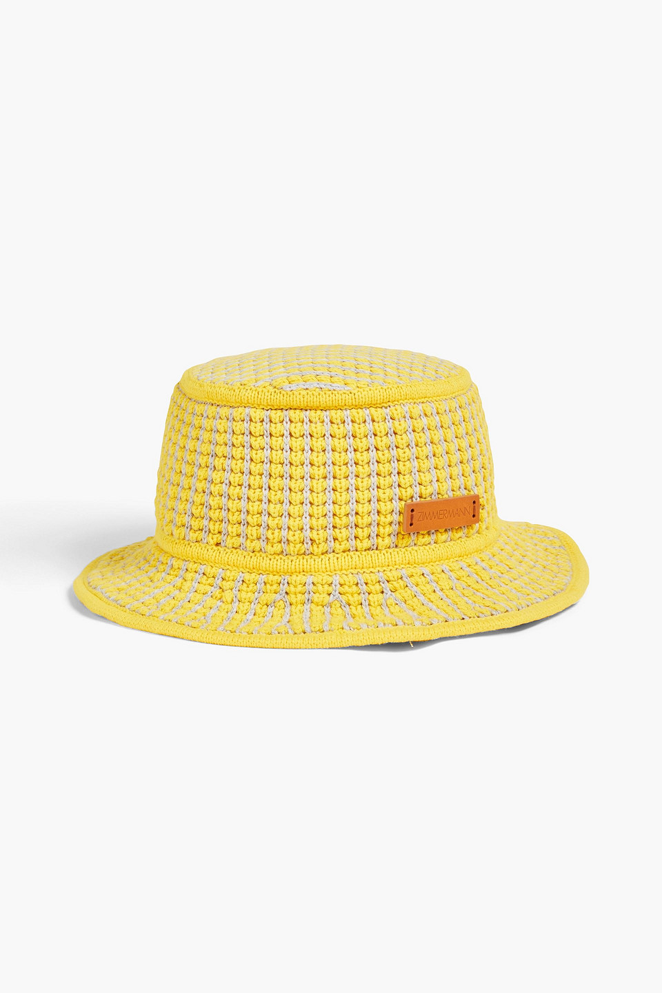 Zimmermann Crochet-knit Bucket Hat In Yellow