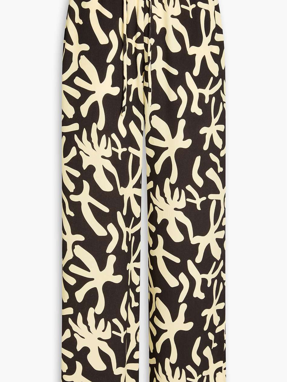 mirela printed crepe wide-leg pants