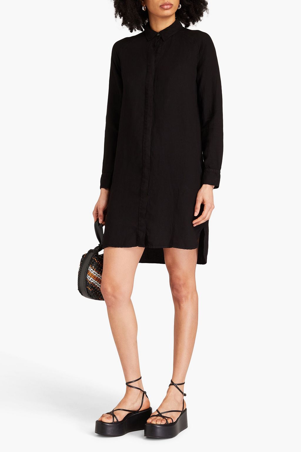 JAMES PERSE Hemdkleid aus einer Lyocell-Leinenmischung