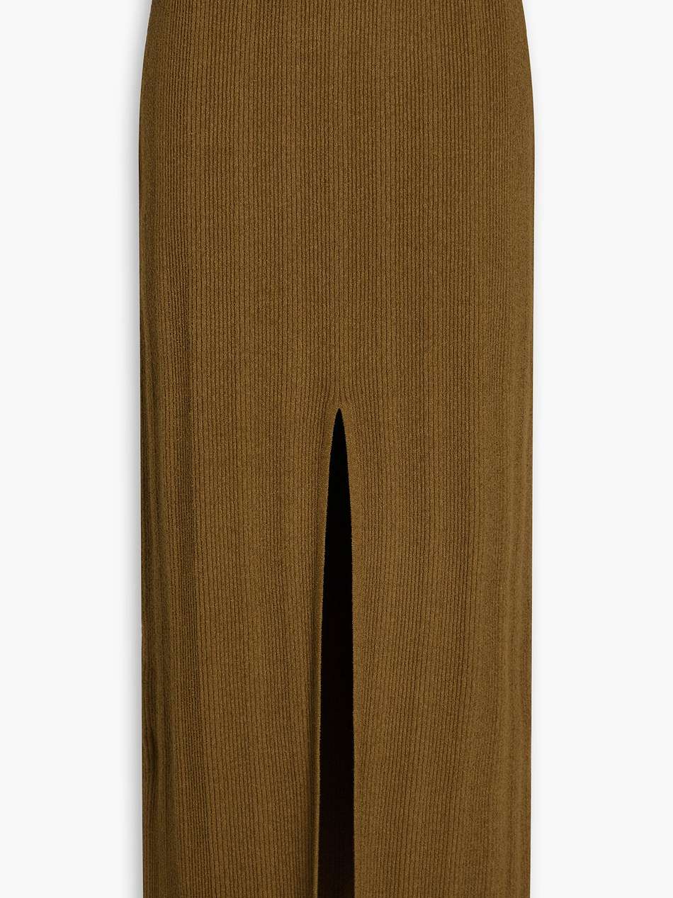 muyta ring embellished ribbed cotton-blend midi skirt