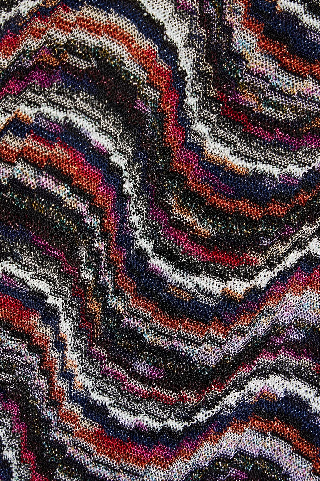 MISSONI تنورة قصيرة من نسيج بحبكة كروشيه بلون معدني