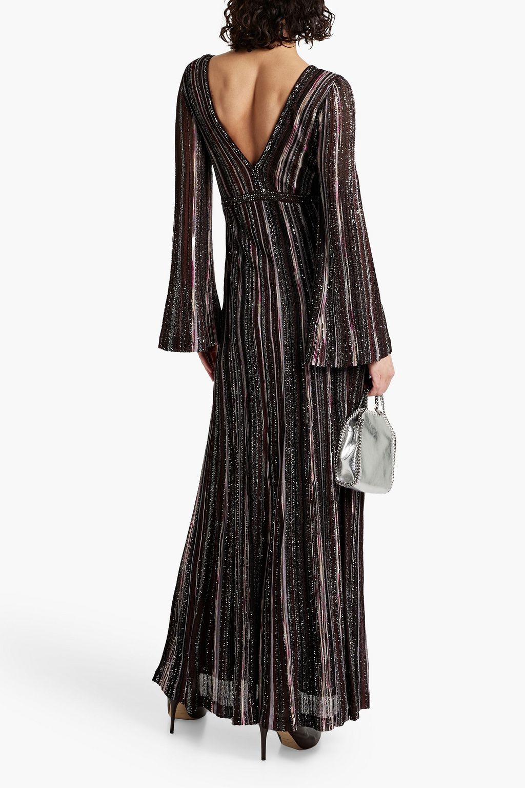 MISSONI Sequinembellished metallic crochetknit maxi dress THE