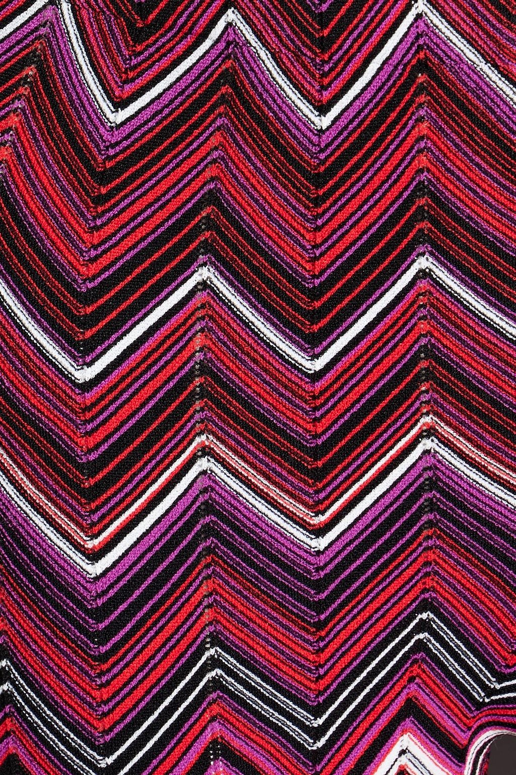 MISSONI بنطلون بقصة واسعة من الأسفل من نسيج بحبكة كروشيه