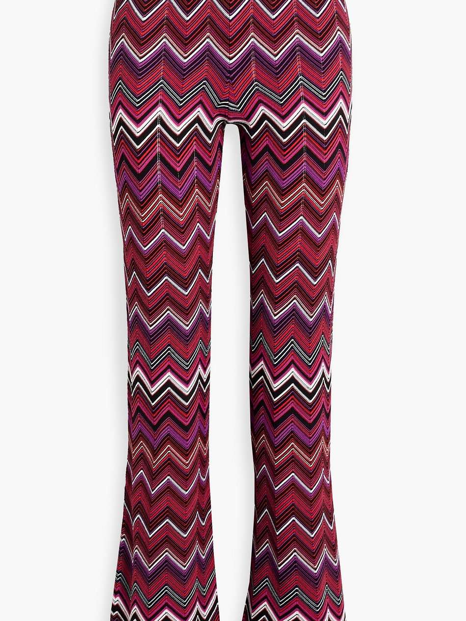 crochet-knit flared pants