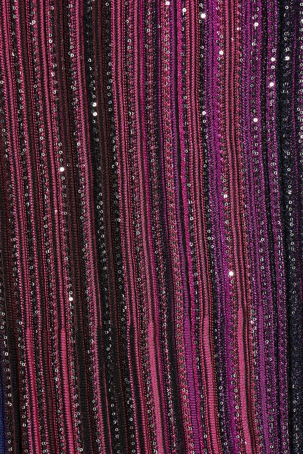 MISSONI بلوزة من نسيج بحبكة مضلّعة مزيّنة بأقراص برّاقة بتصميم مخطط