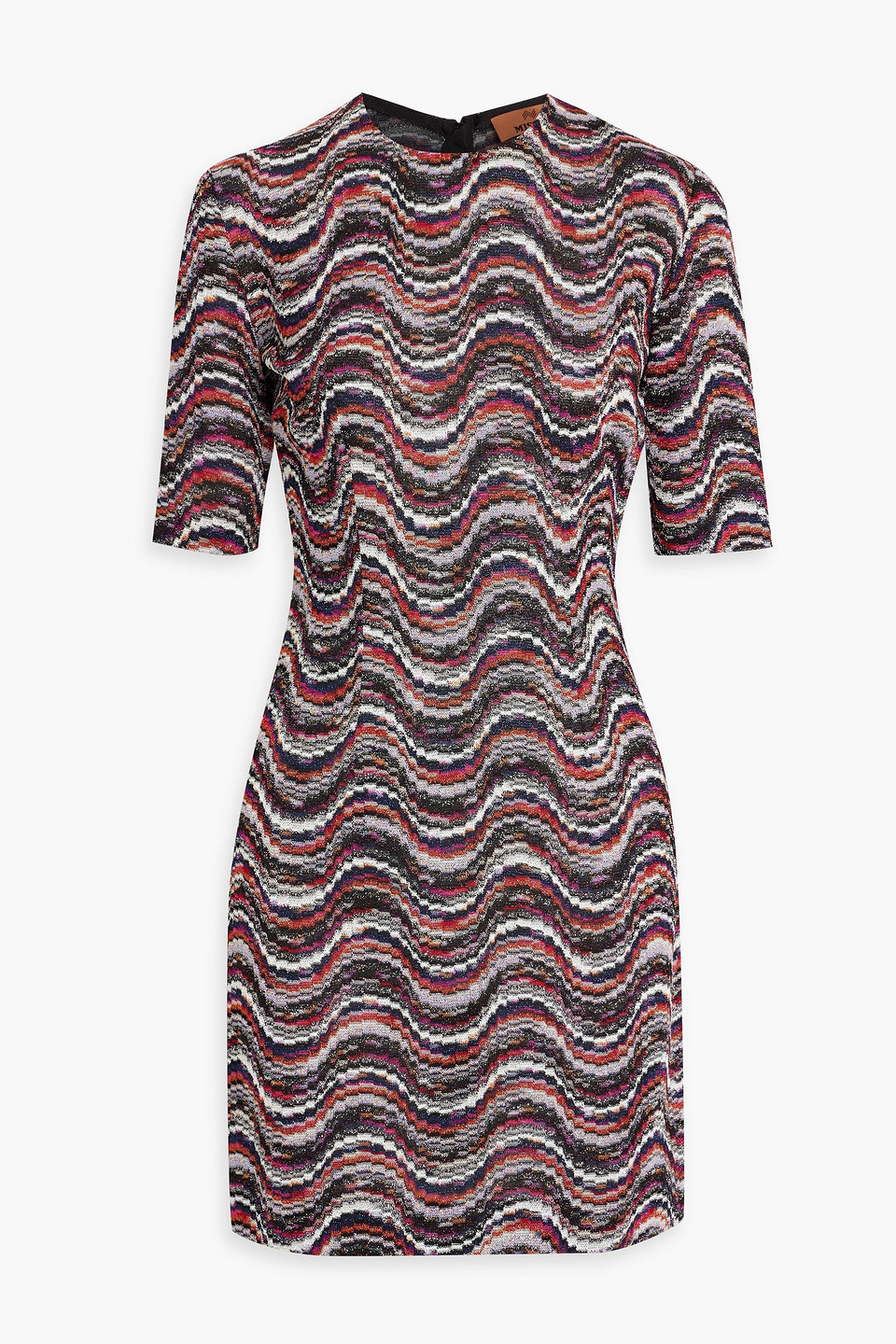 Missoni Metallic Crochet-knit Mini Dress In Marineblau