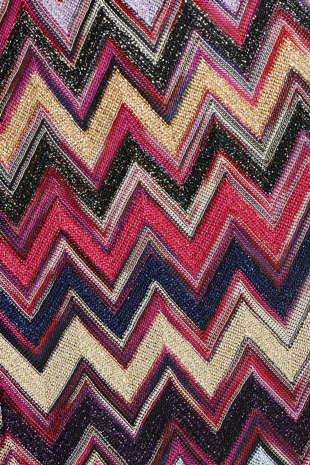 MISSONI تنورة قصيرة من نسيج بحبكة كروشيه بلون معدني