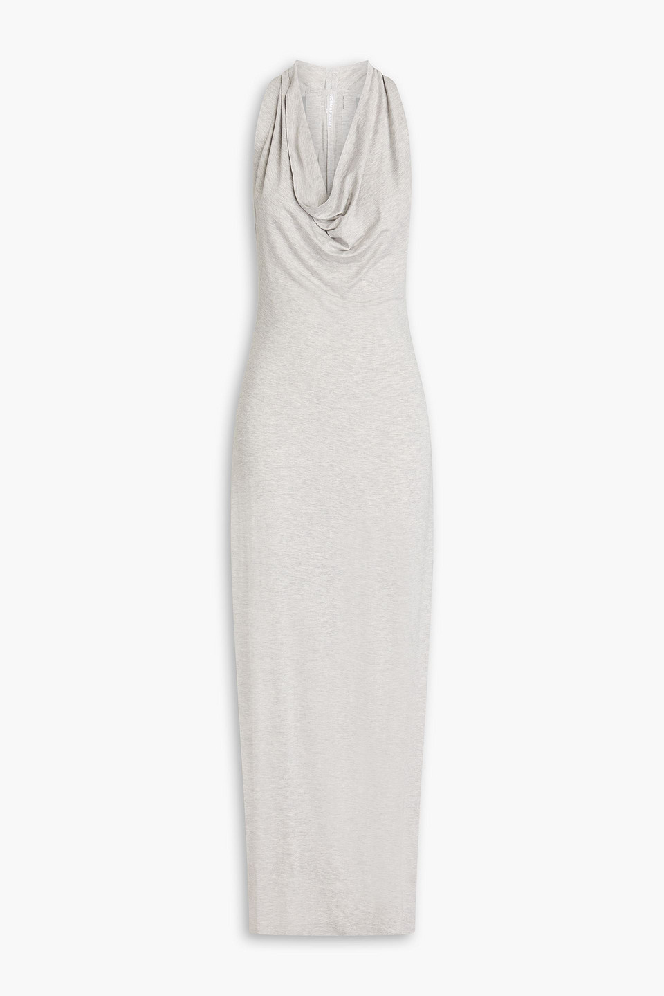 Omo By Norma Kamali Neeta Draped Jersey Maxi Dress In Light Gray