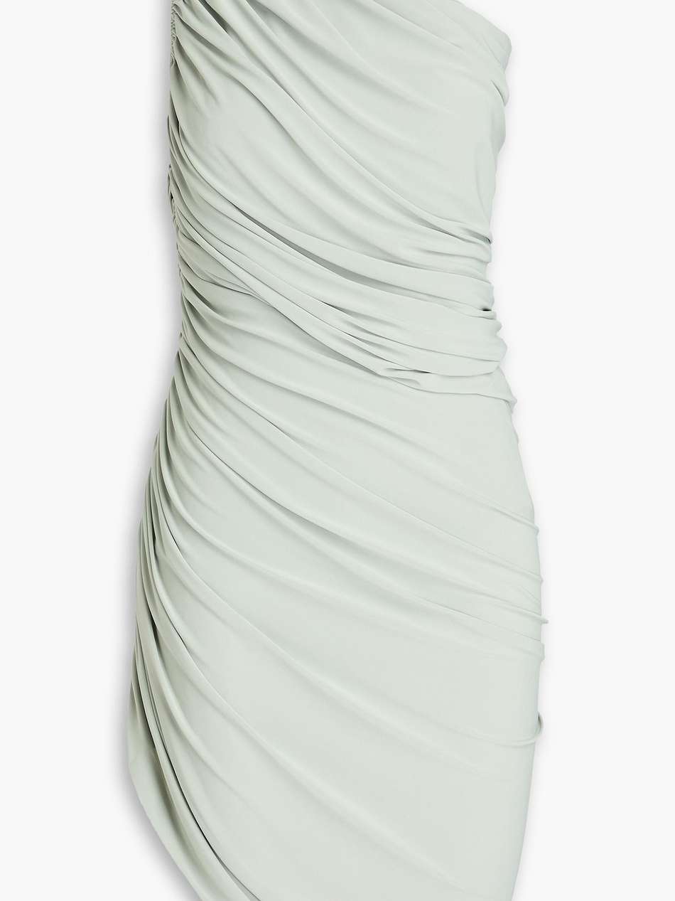 diana one-shoulder ruched stretch-jersey dress