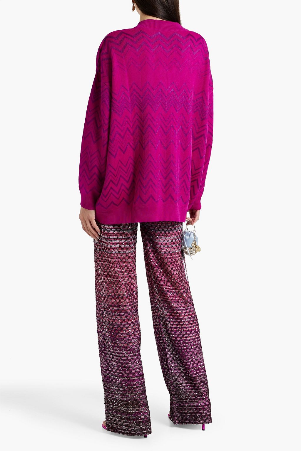 MISSONI Strickpullover aus einer Wollmischung in Häkeloptik