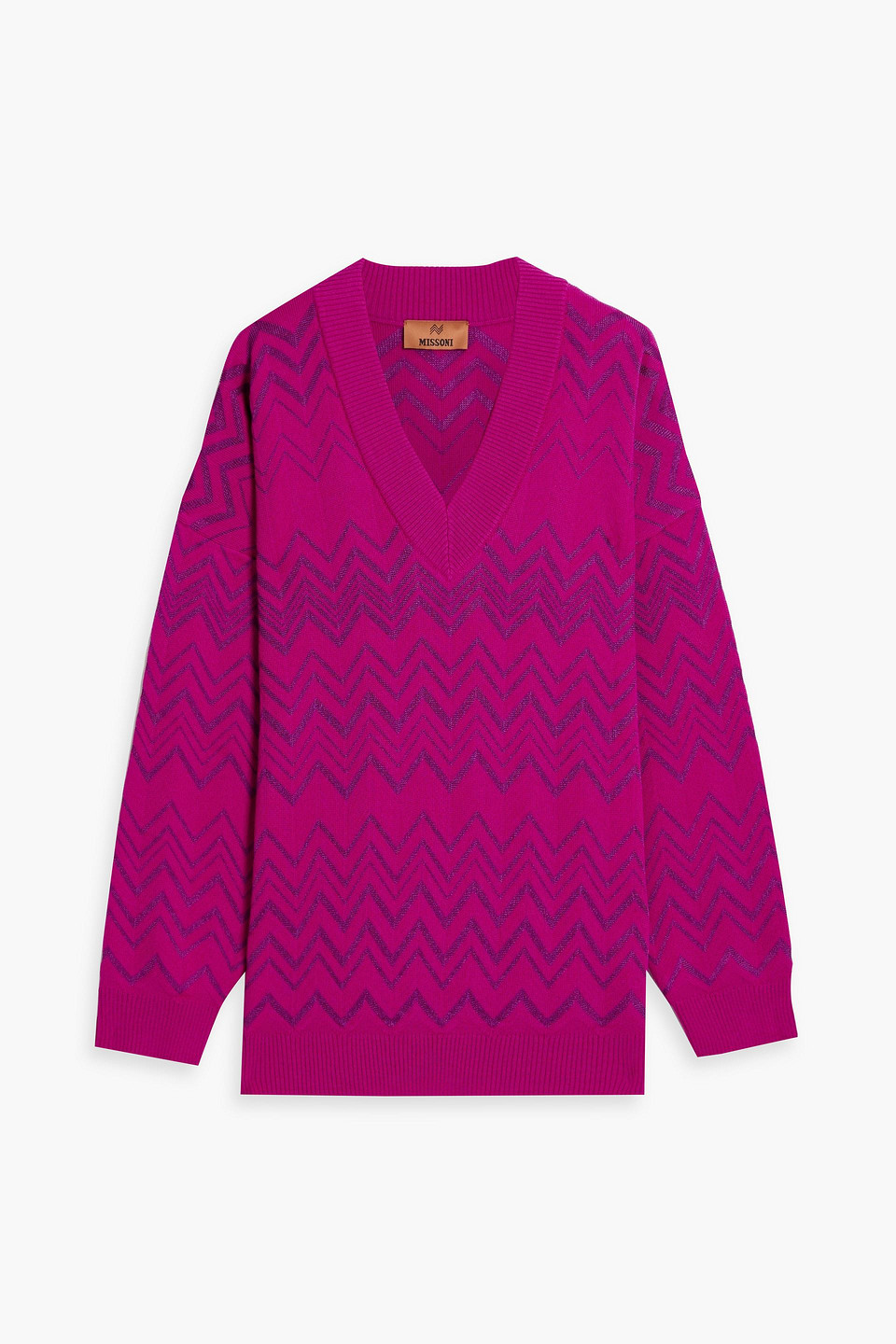 Missoni Crochet-knit Wool-blend Sweater In Magenta