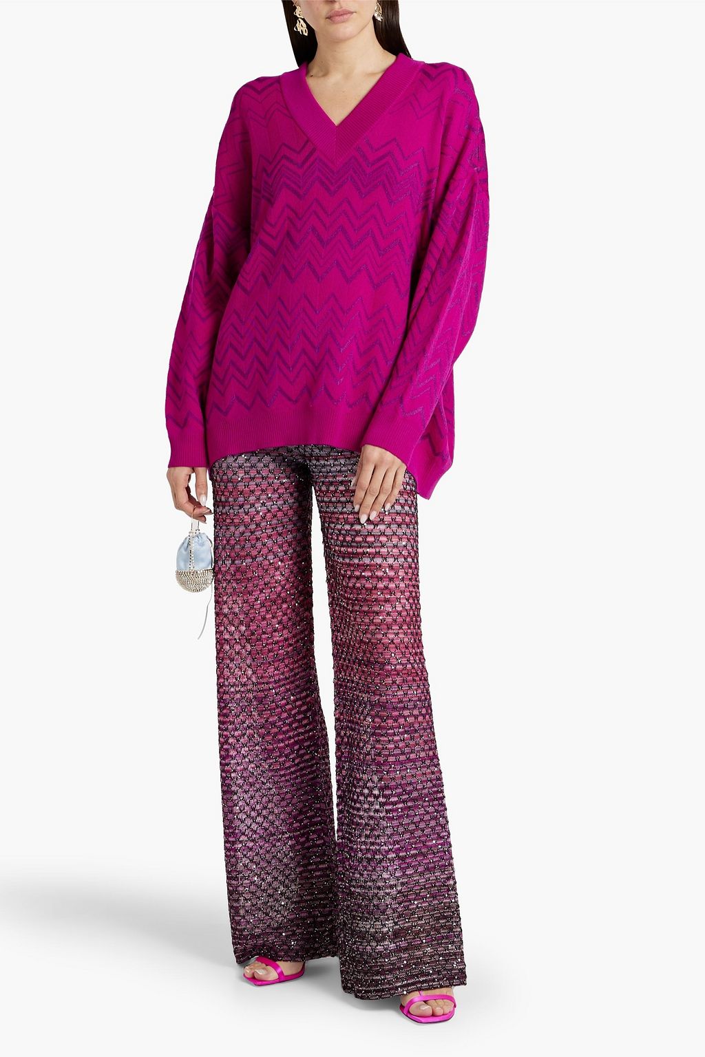 MISSONI Strickpullover aus einer Wollmischung in Häkeloptik