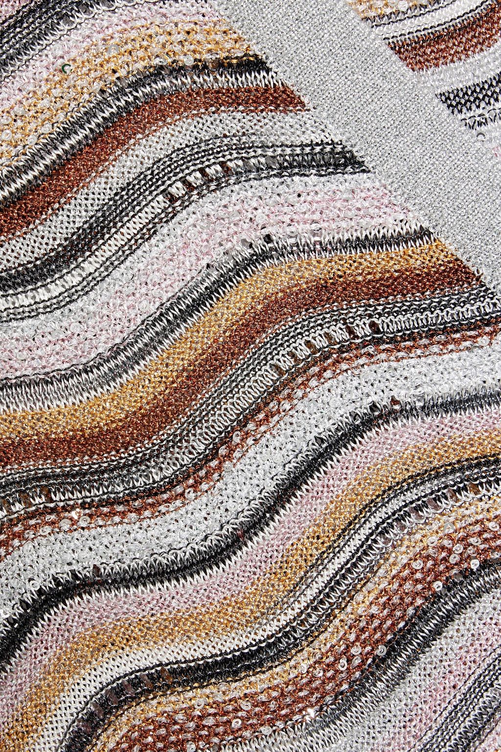 MISSONI 시퀸 장식 메탈릭 크로셰 니트 카디건