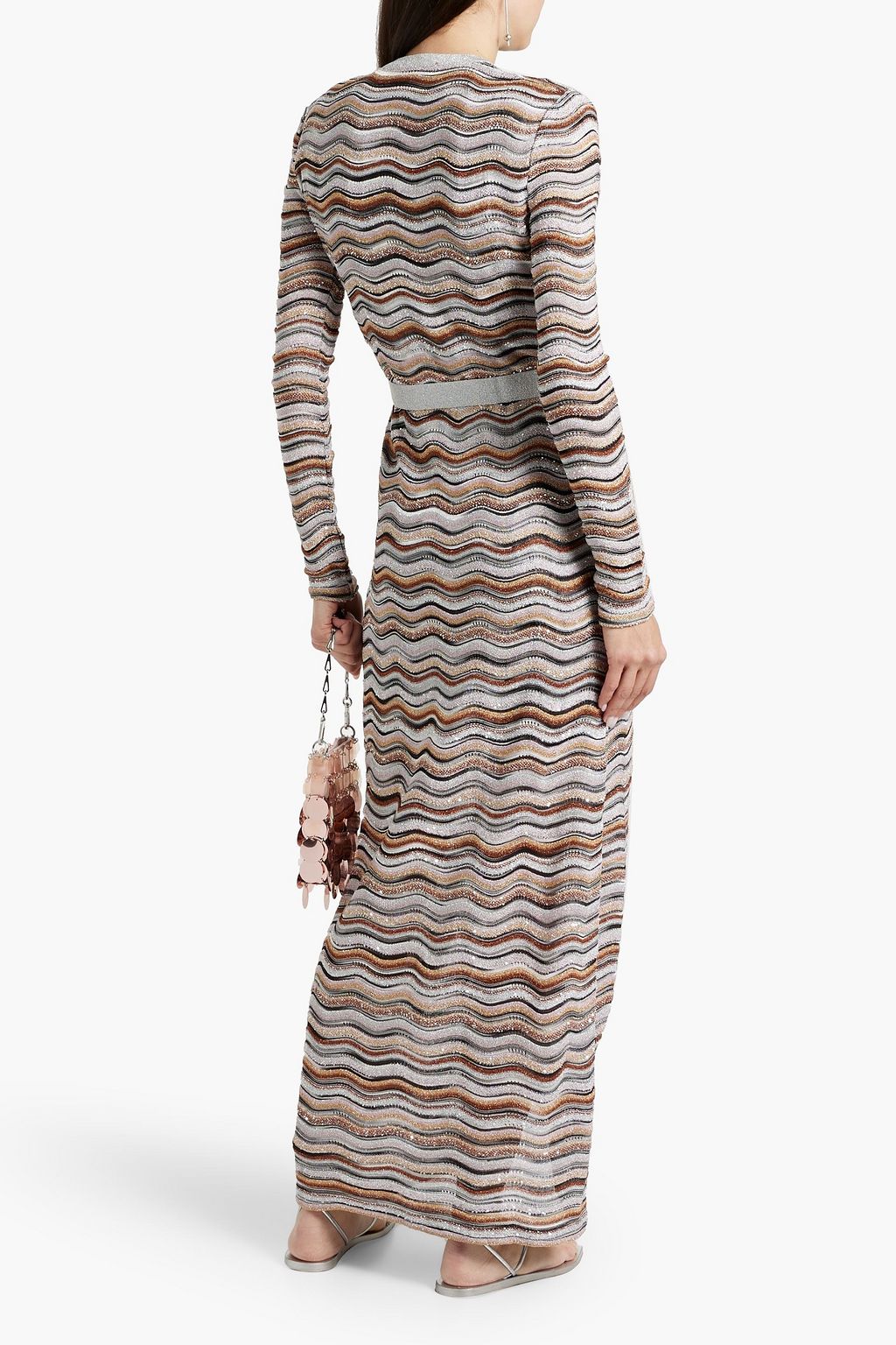 MISSONI 시퀸 장식 메탈릭 크로셰 니트 카디건