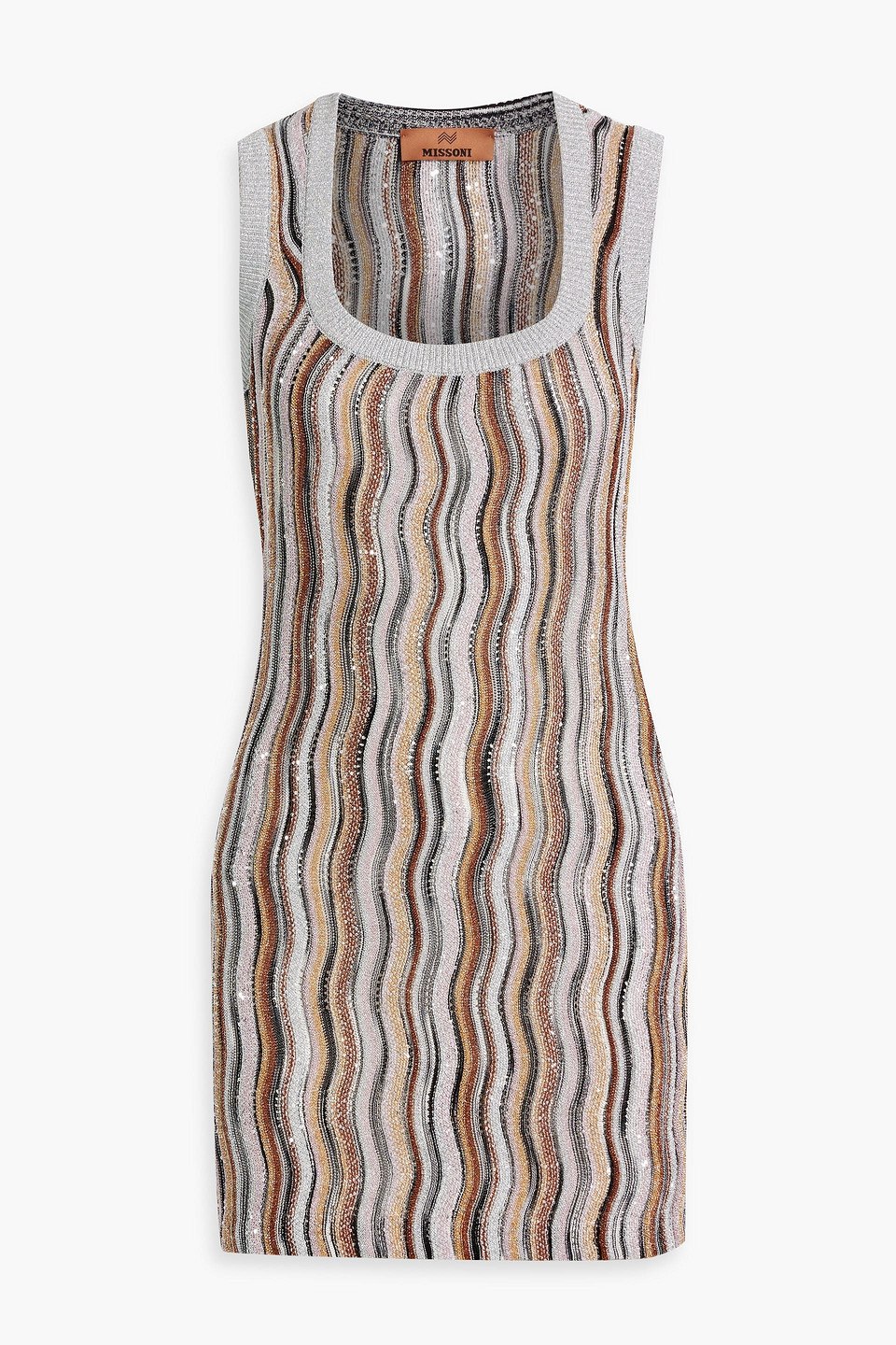 Missoni - Sequin-embellished crochet-knit mini dress - Brown - IT 48