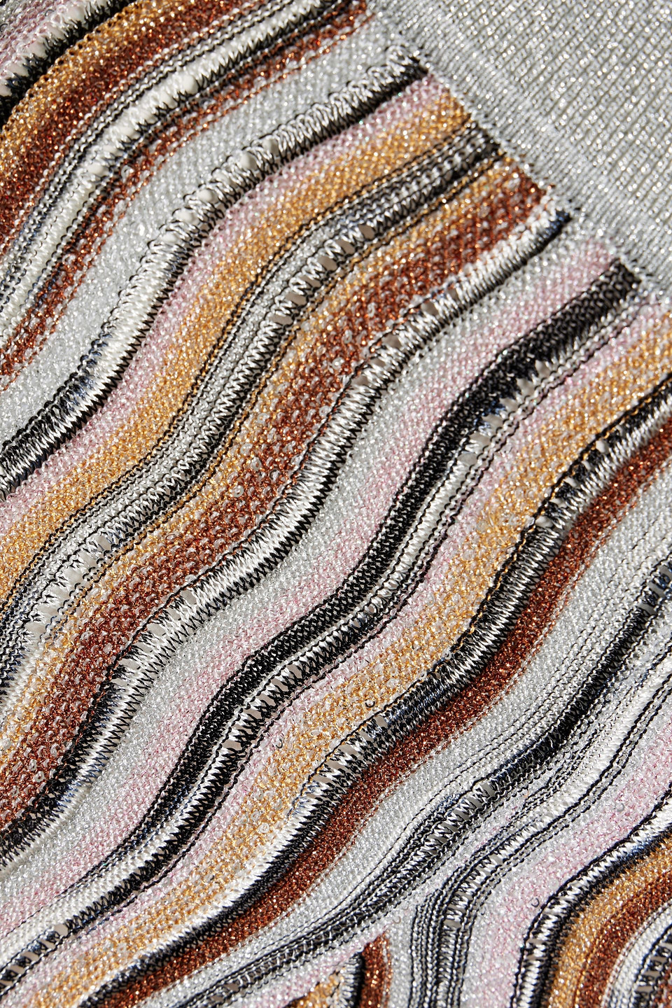Shop Missoni Sequin-embellished Crochet-knit Straight-leg Pants In Brown