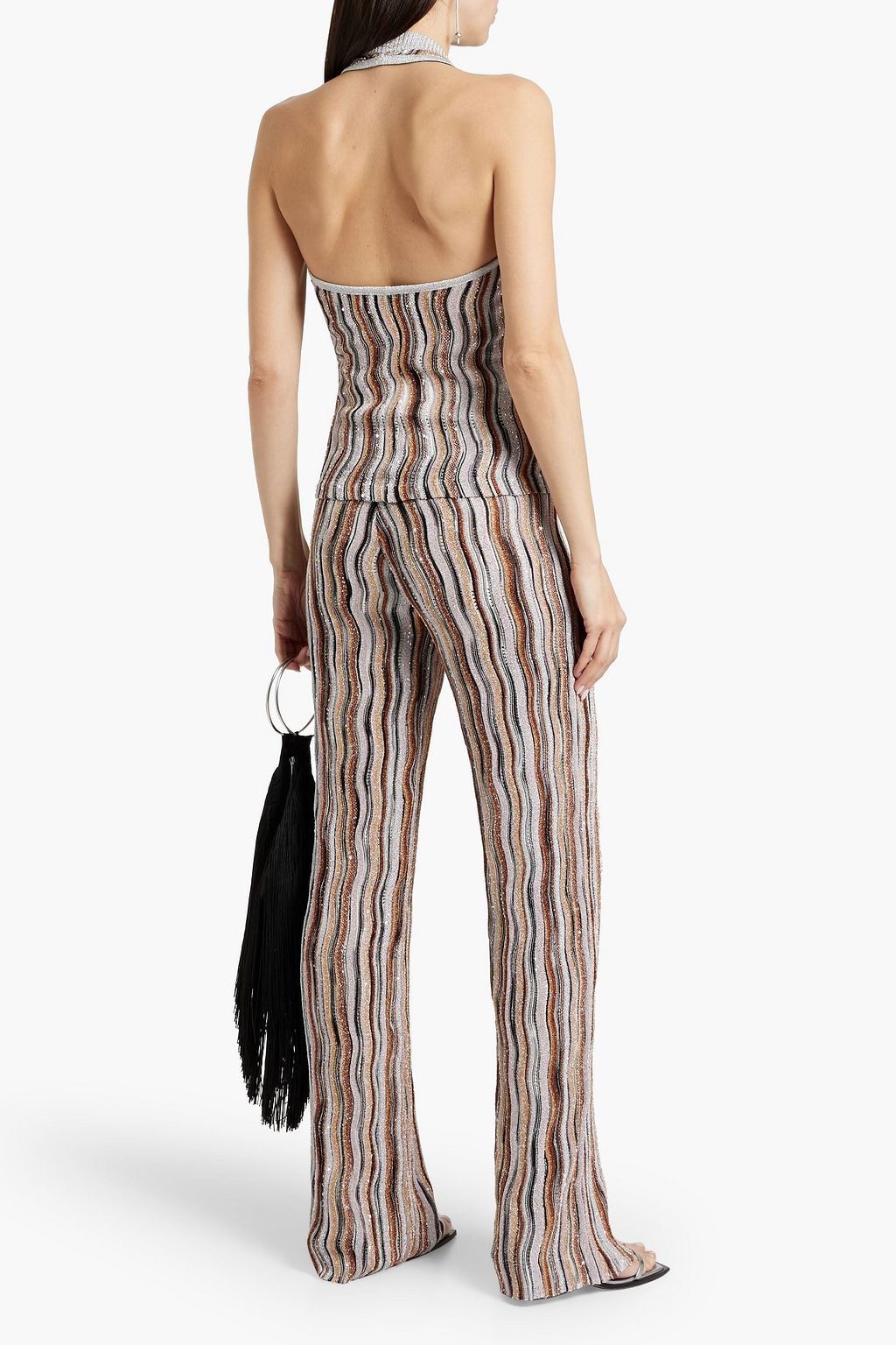 MISSONI Sequin-embellished crochet-knit flared pants