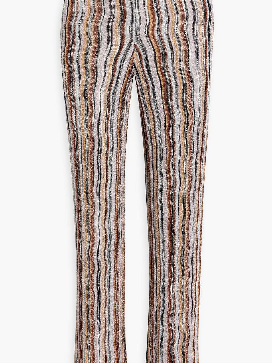 sequin-embellished crochet-knit straight-leg pants