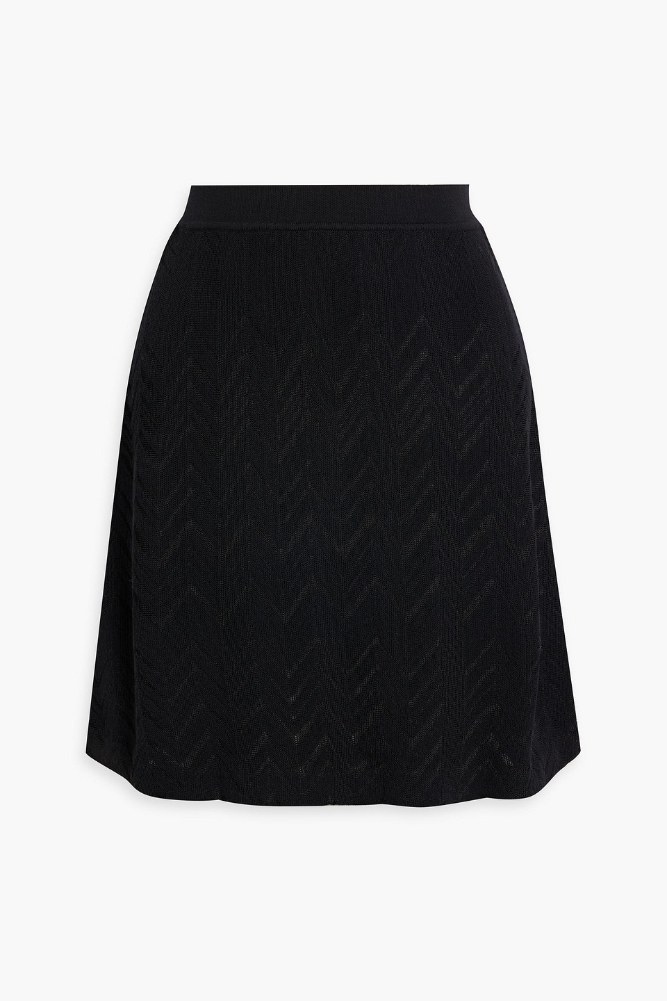 Missoni Crochet-knit Wool-blend Mini Skirt In Black