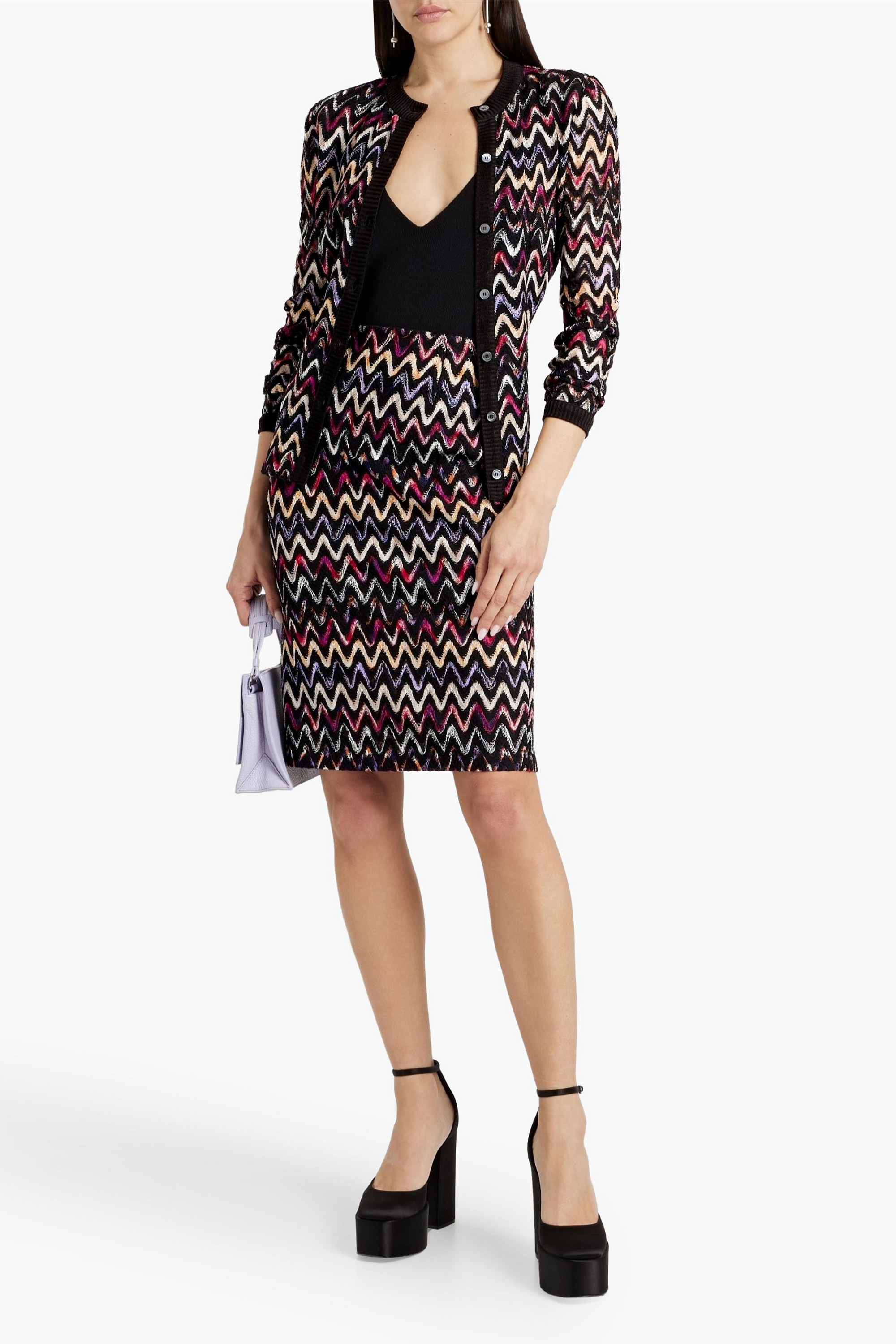 Missoni Crochet-knit wool-blend pencil skirt