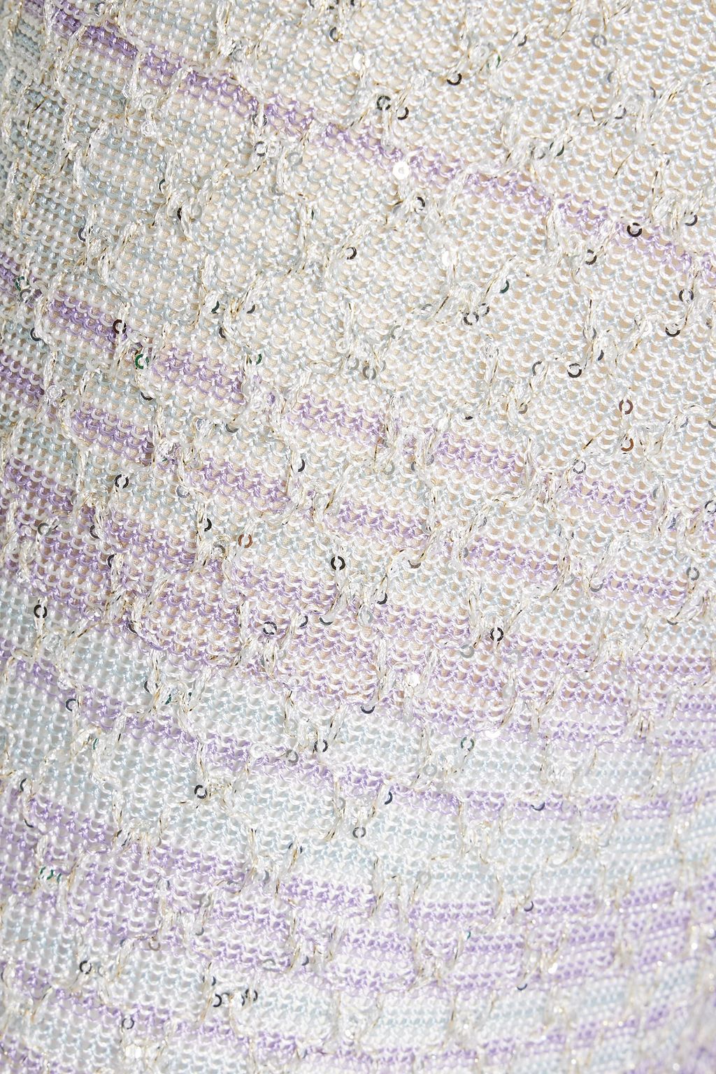 MISSONI Sequin-embellished striped crochet-knit wide-leg pants