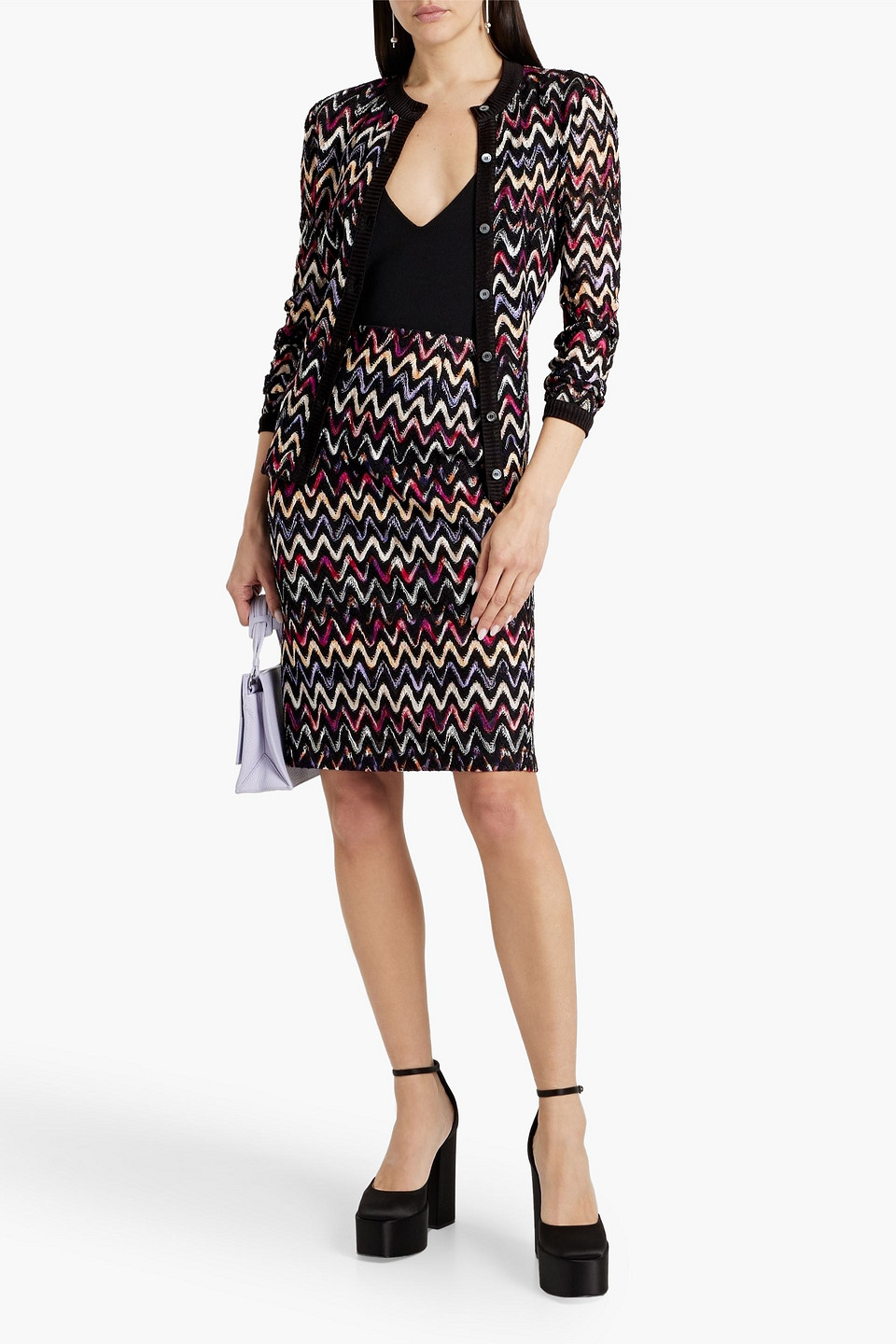 MISSONI CROCHET-KNIT WOOL-BLEND CARDIGAN