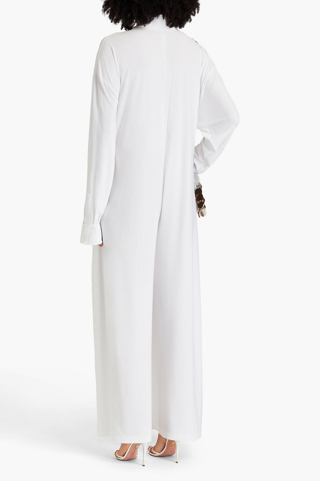 NORMA KAMALI Tie-front stretch-jersey wide-leg jumpsuit