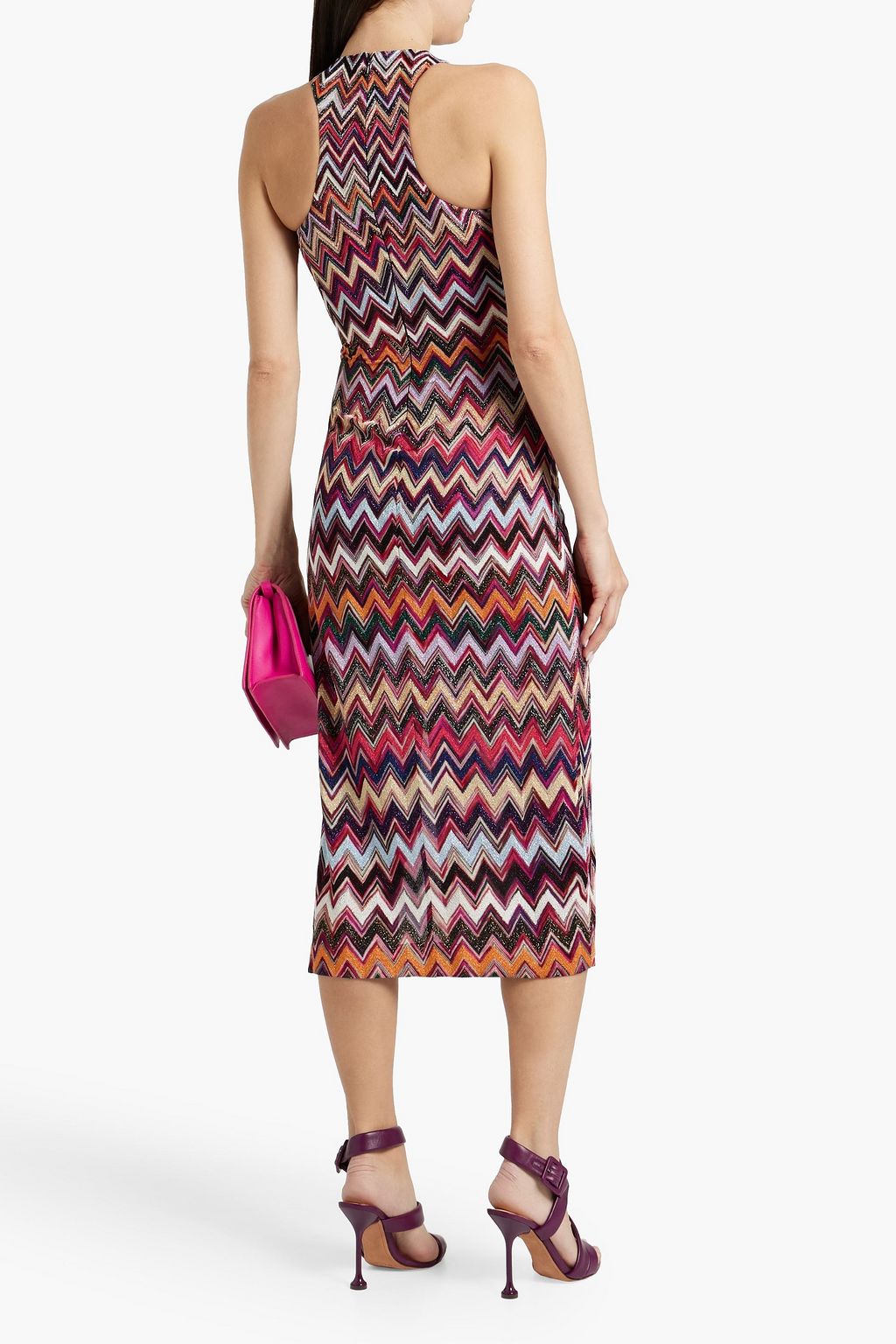 MISSONI Metallic crochet-knit midi dress