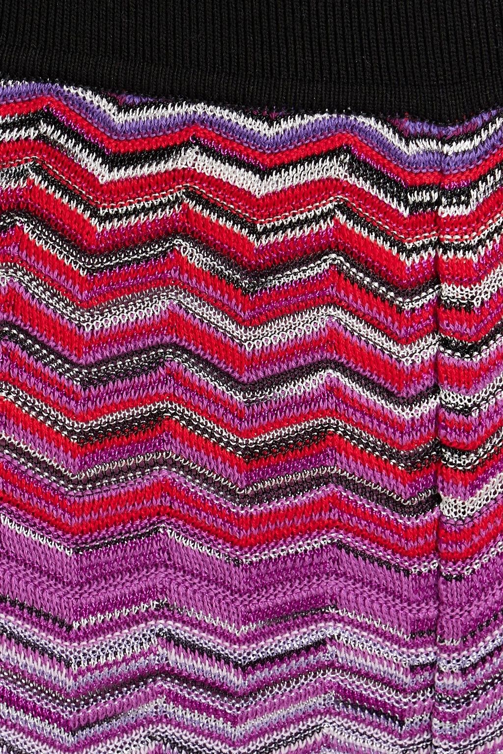 MISSONI بنطلون بقصة واسعة من الأسفل من مزيج من القطن بحبكة كروشيه